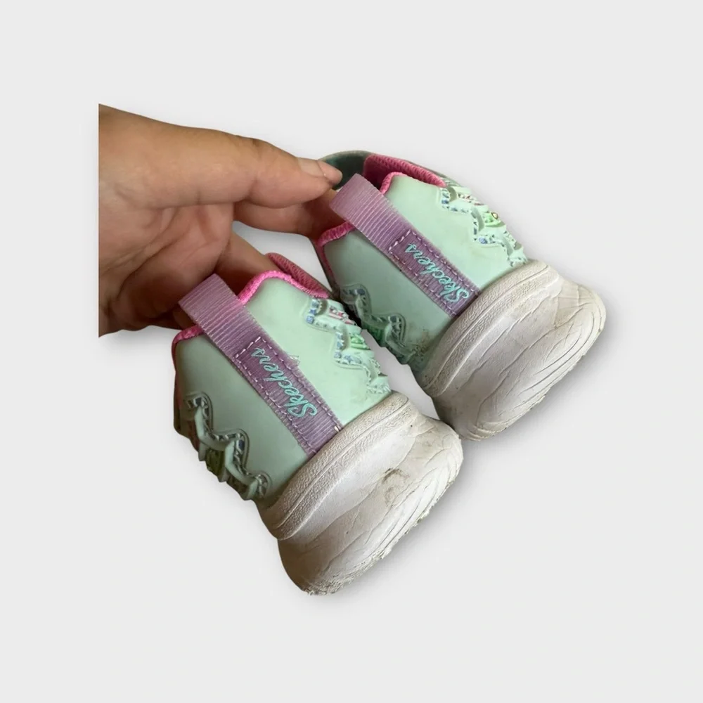 Skechers Wishful Star Jumpster Blue & Pink Sneakers - Picture 6 of 7